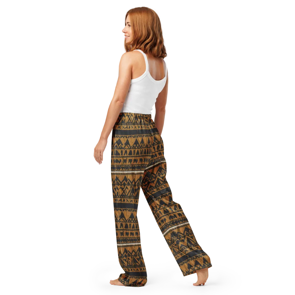 Ochre Glyph on Women's Pajama Pants — Back