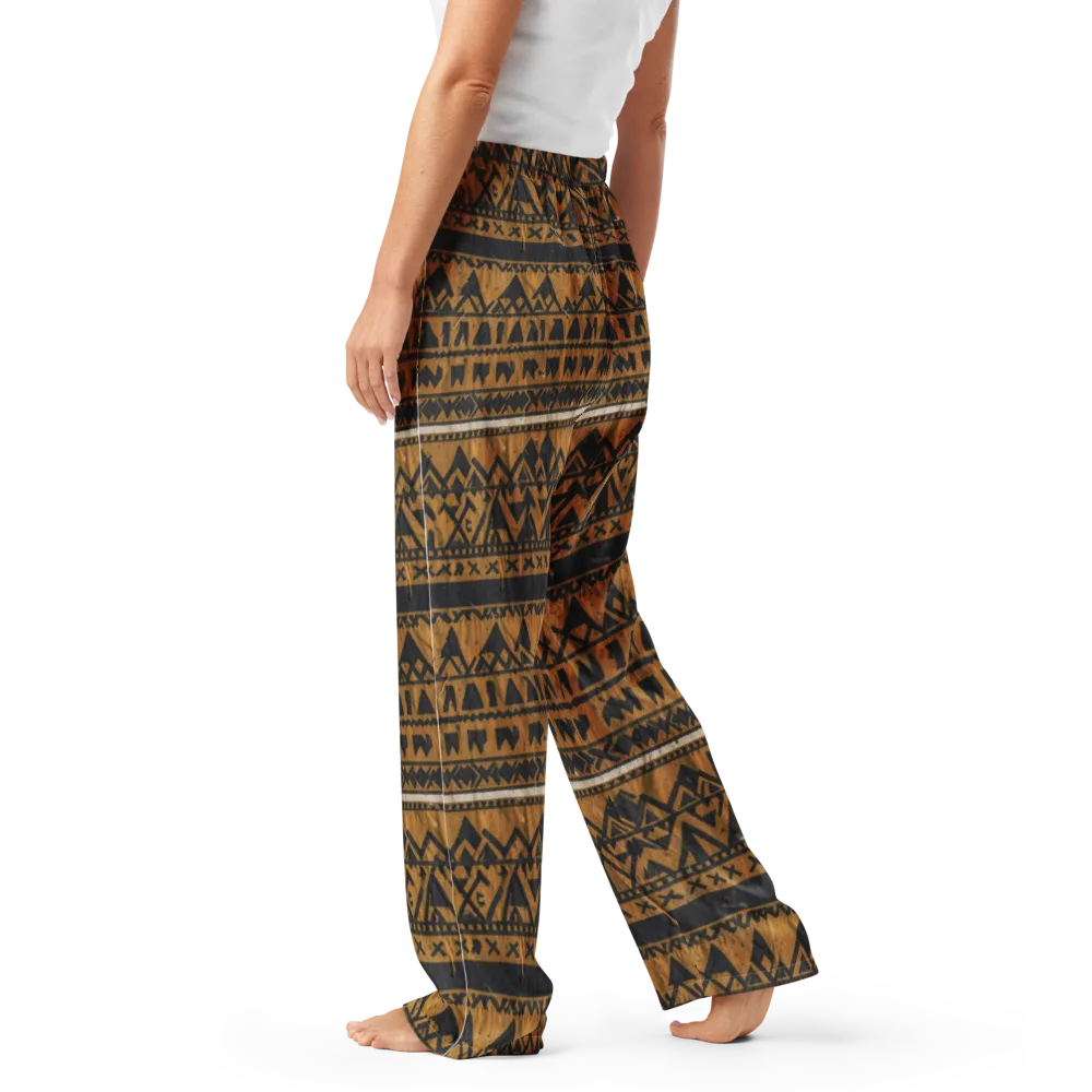 Ochre Glyph on Women's Pajama Pants — Left