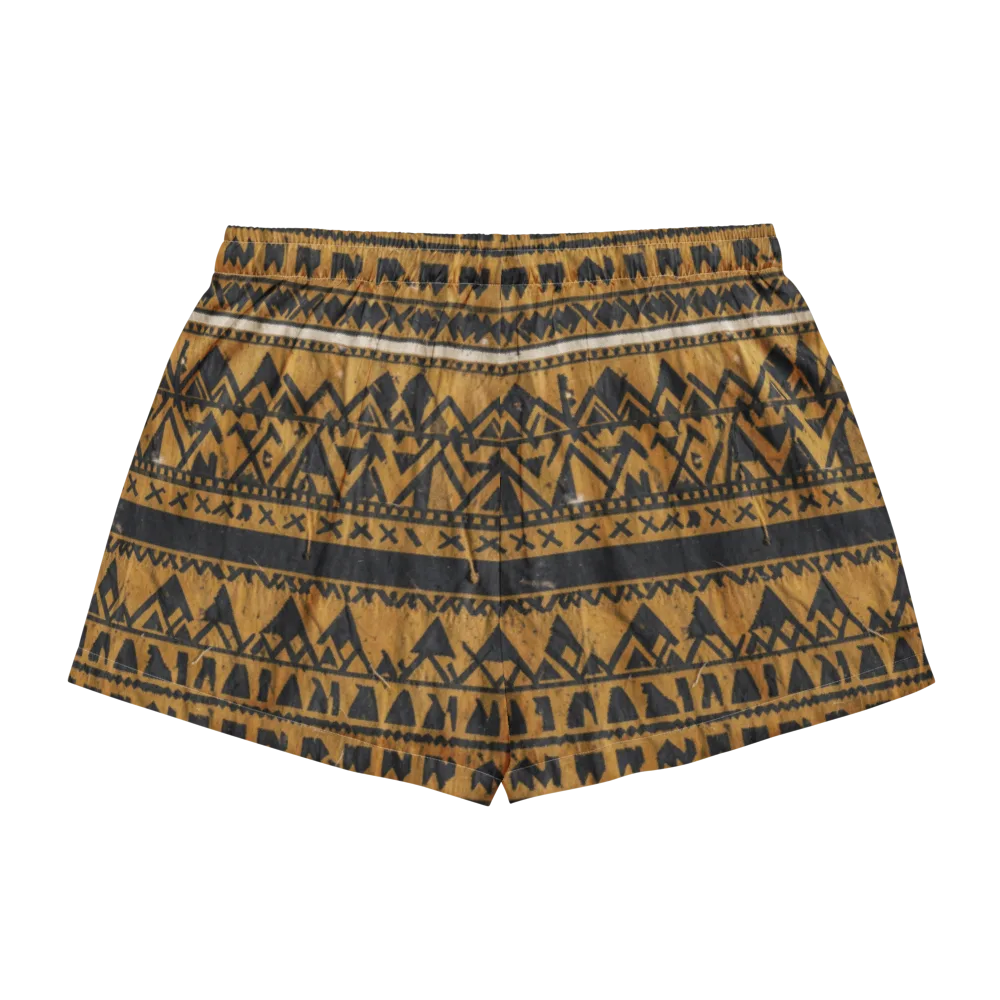 Ochre Glyph on Women's Pajama Shorts — Back