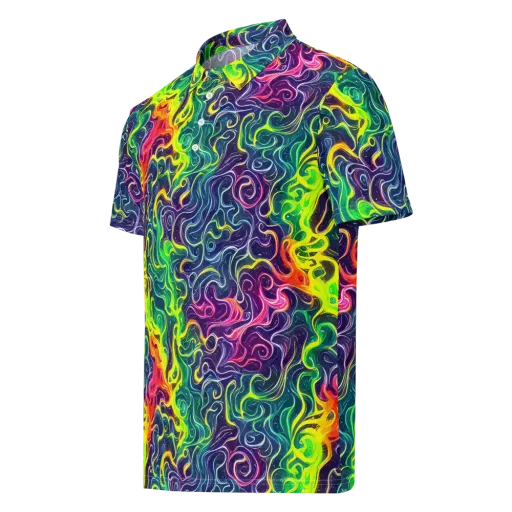 Psychedelic Undertow on a Men's Slim Fit Polo Shirt