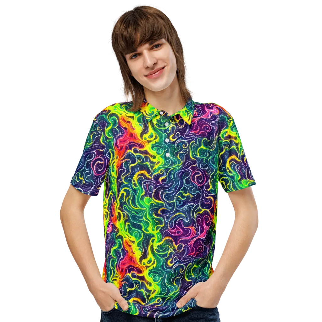 Psychedelic Undertow on Men's Slim Fit Polo Shirt — Front