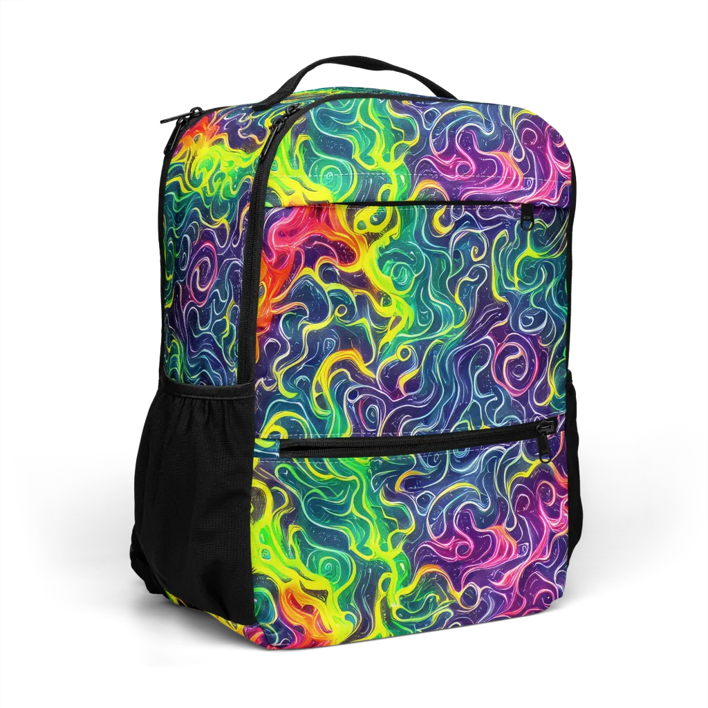 Psychedelic Undertow on Utility Backpack — Right Front