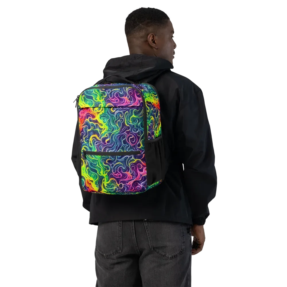 Psychedelic Undertow on Utility Backpack — Back