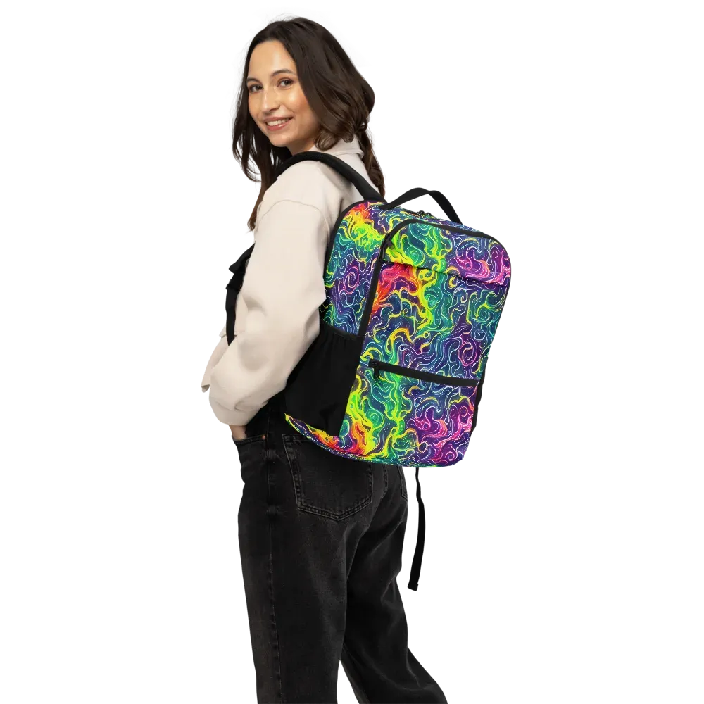Psychedelic Undertow on Utility Backpack — Back