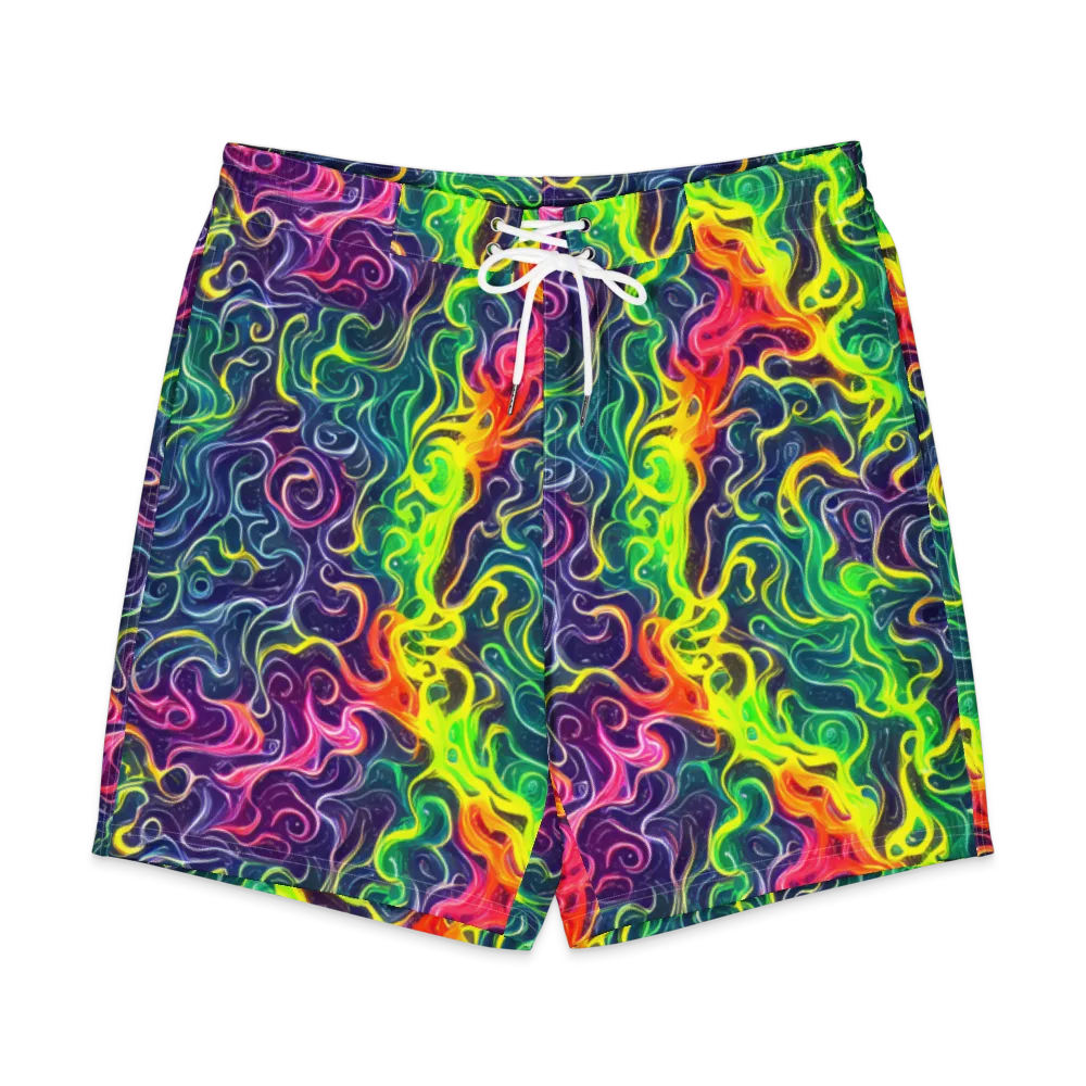 Psychedelic Undertow on Men's Board Shorts — Front