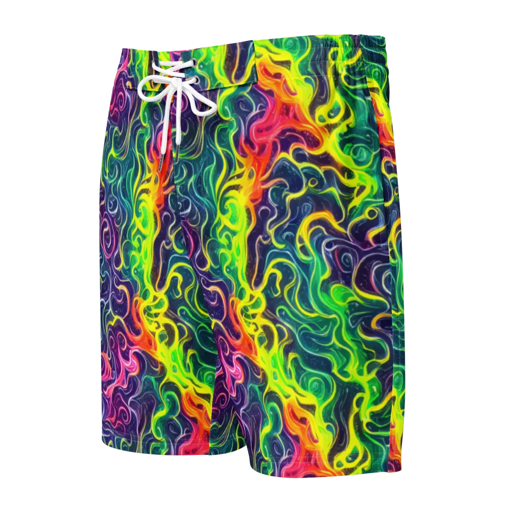 Psychedelic Undertow on Men's Board Shorts — Front
