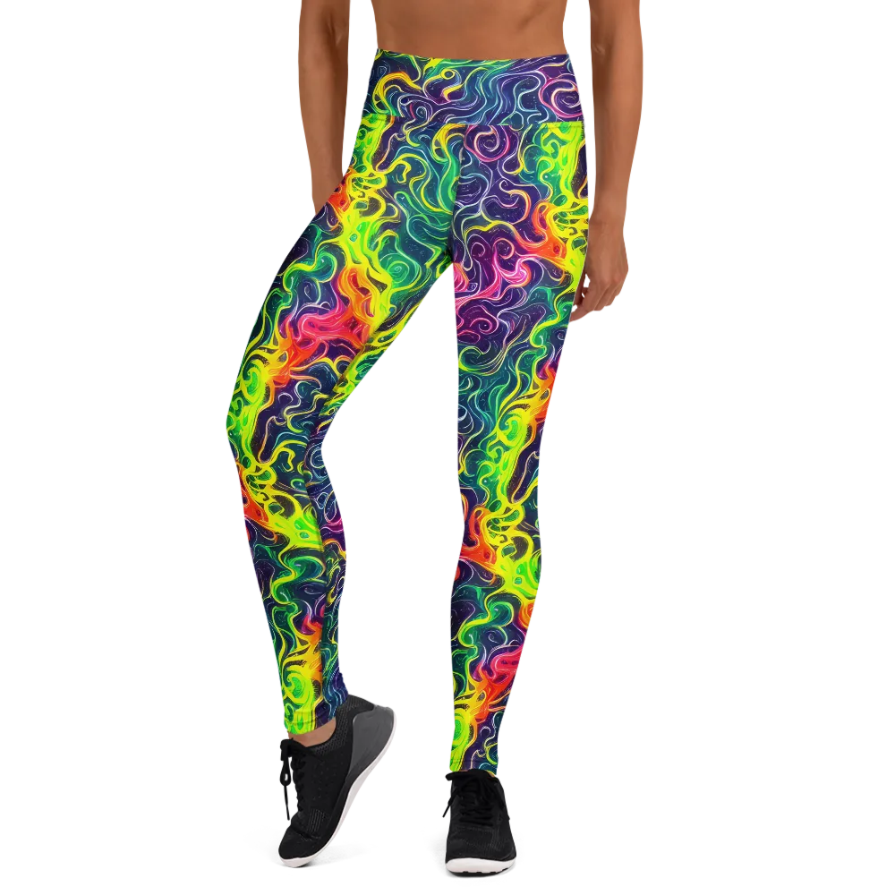 Psychedelic Undertow on Yoga Leggings — Front