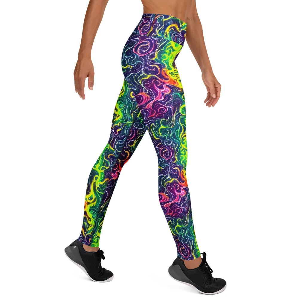 Psychedelic Undertow on Yoga Leggings — Right