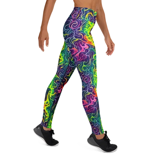 Psychedelic Undertow on a Yoga Leggings