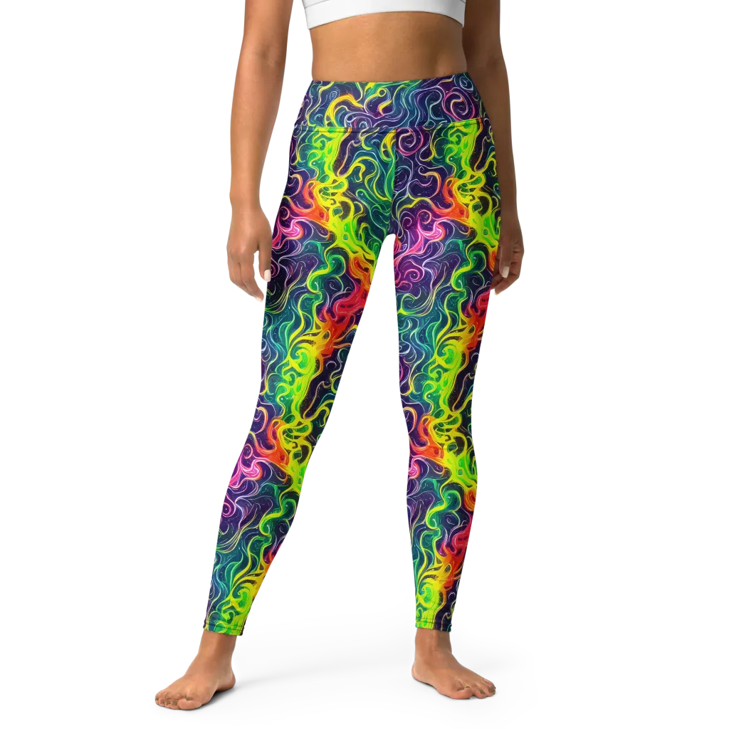 Psychedelic Undertow on Yoga Leggings — Front
