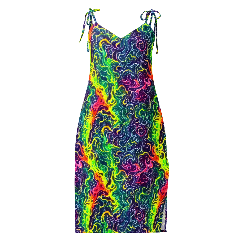 Psychedelic Undertow on Slip Dress — Front