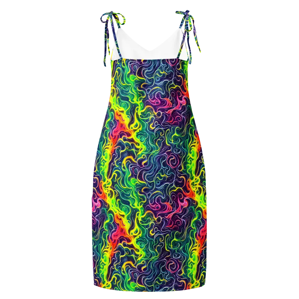 Psychedelic Undertow on Slip Dress — Back