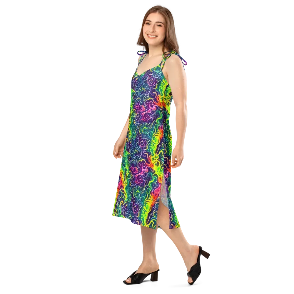 Psychedelic Undertow on Slip Dress — Left Front