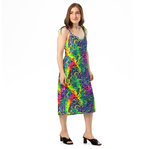 Psychedelic Undertow on a Slip Dress
