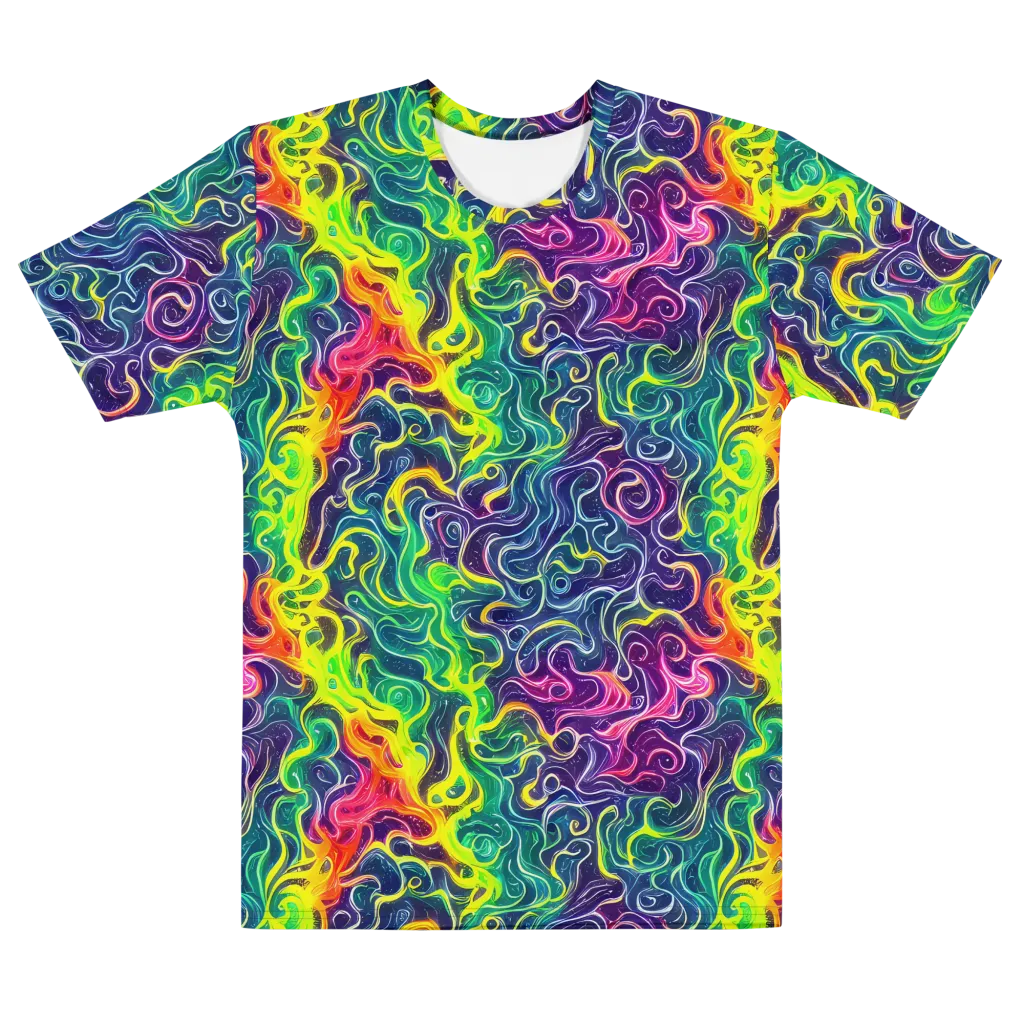 Psychedelic Undertow on Men's Cotton Crew Neck T-Shirt — Front