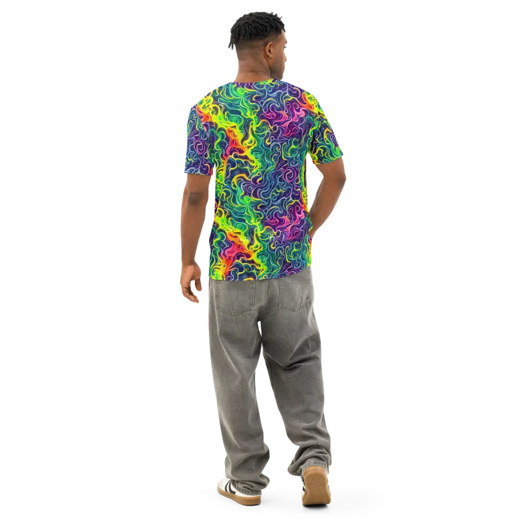 Psychedelic Undertow on Men's Cotton Crew Neck T-Shirt — Back