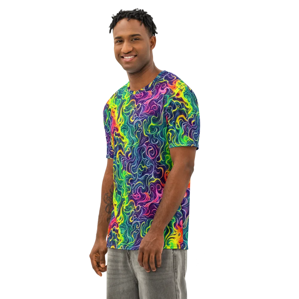Psychedelic Undertow on Men's Cotton Crew Neck T-Shirt — Left Front