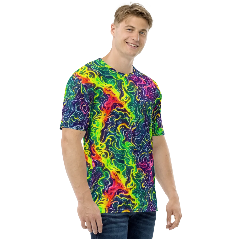 Psychedelic Undertow on Men's Crew Neck T-Shirt — Right