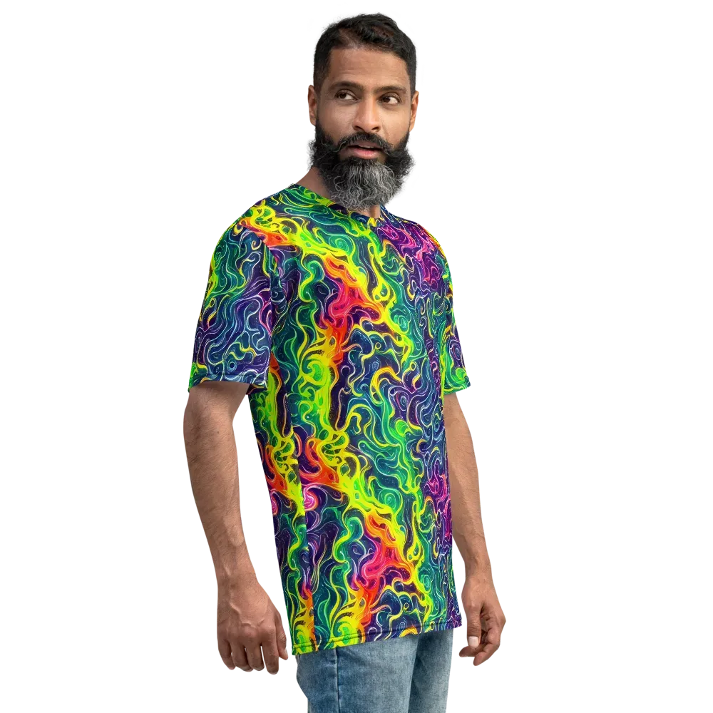 Psychedelic Undertow on Men's Crew Neck T-Shirt — Right