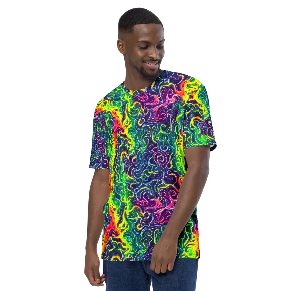 Psychedelic Undertow on Men's Crew Neck T-Shirt — Left