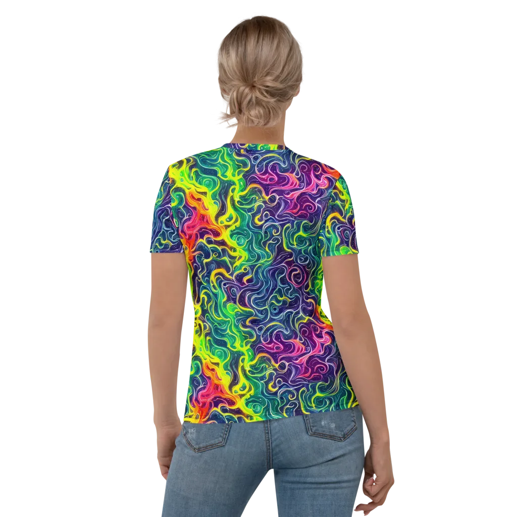 Psychedelic Undertow on Women's Crew Neck T-Shirt — Back