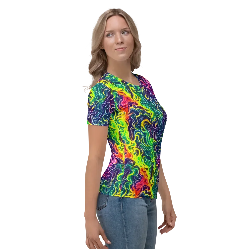 Psychedelic Undertow on Women's Crew Neck T-Shirt — Right