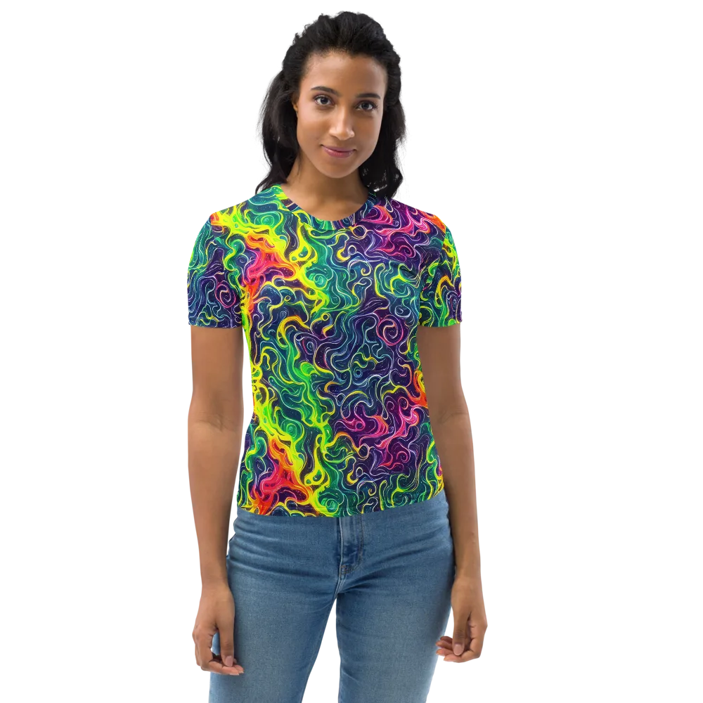 Psychedelic Undertow on Women's Crew Neck T-Shirt — Front