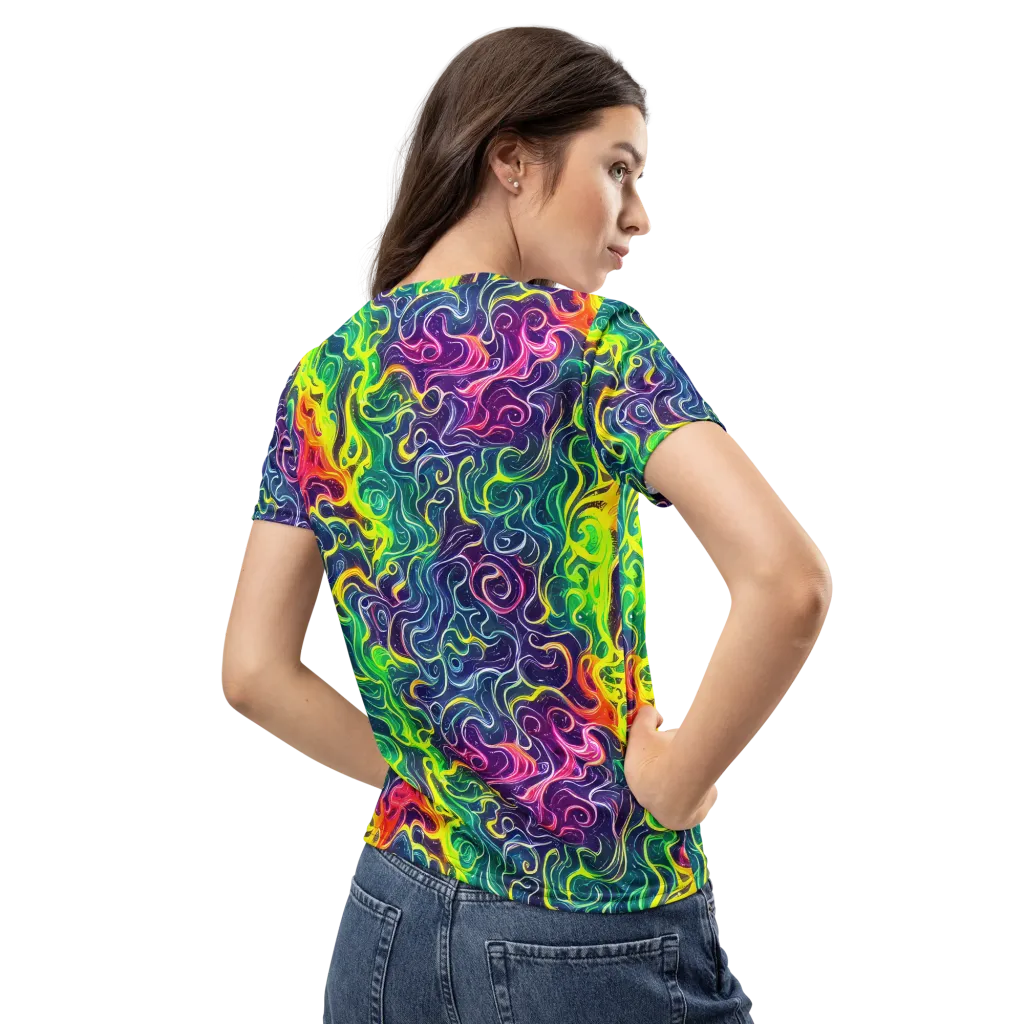 Psychedelic Undertow on Women's Crew Neck T-Shirt — Back