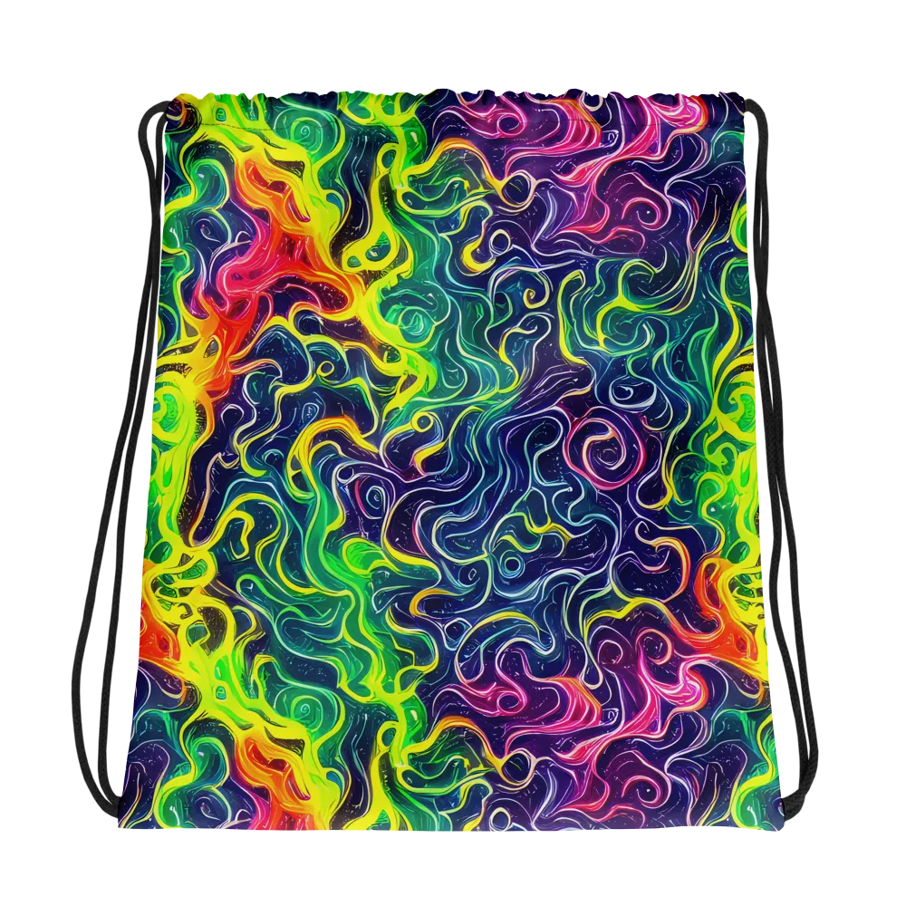 Psychedelic Undertow on Drawstring Bag — Photo