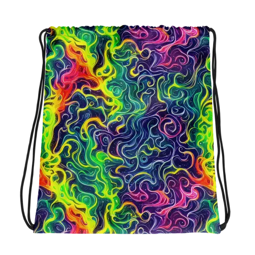 Psychedelic Undertow on a Drawstring Bag