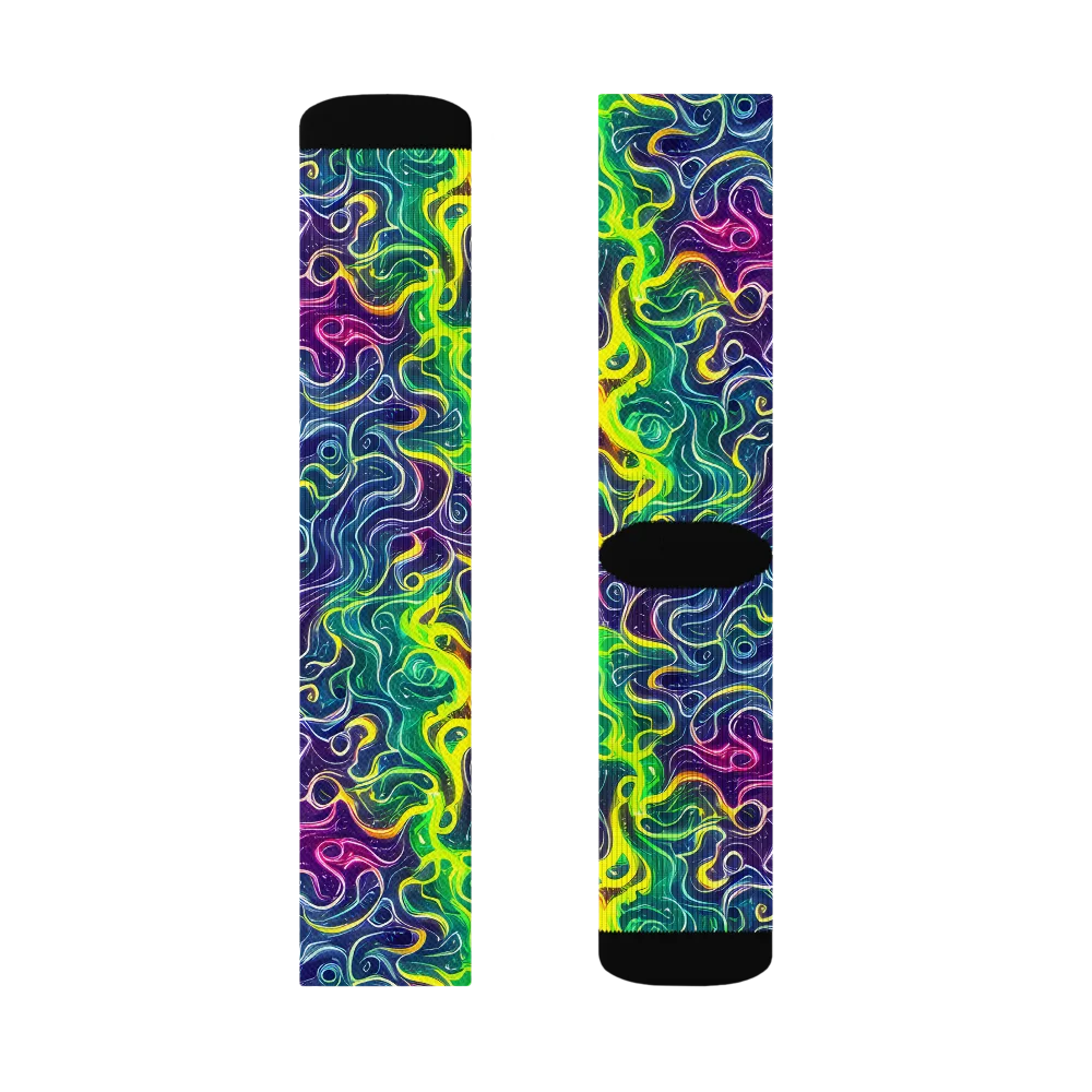 Psychedelic Undertow on Socks — Left Sock