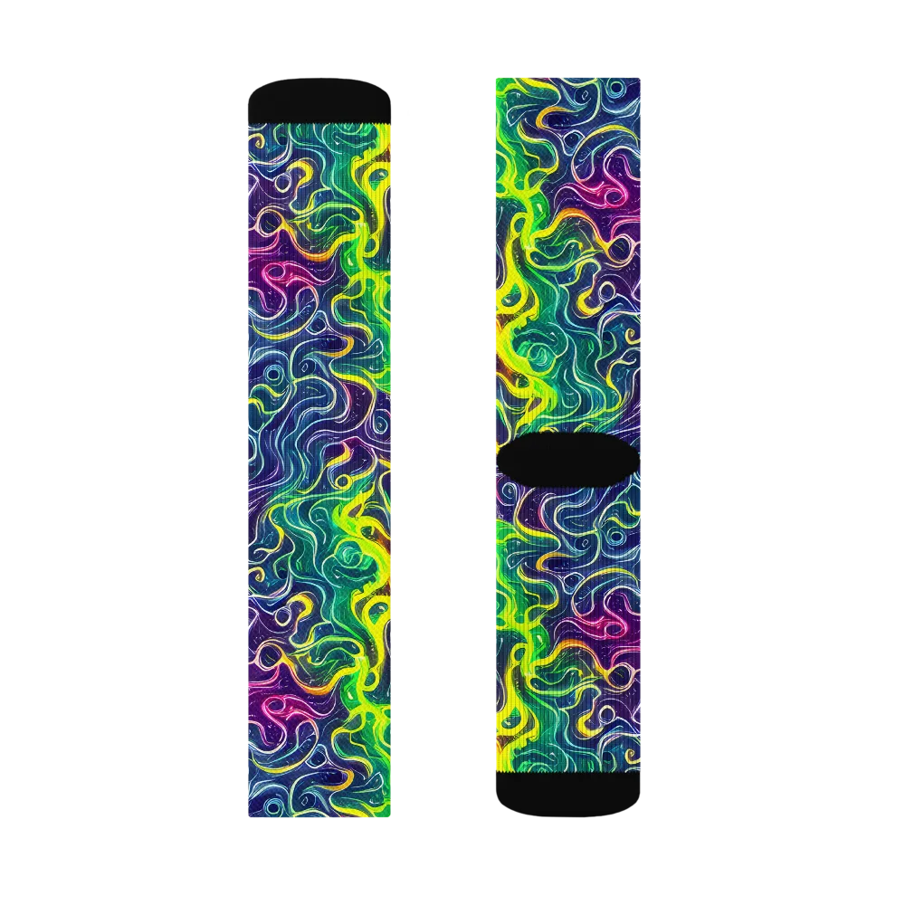 Psychedelic Undertow on Socks — Right Sock