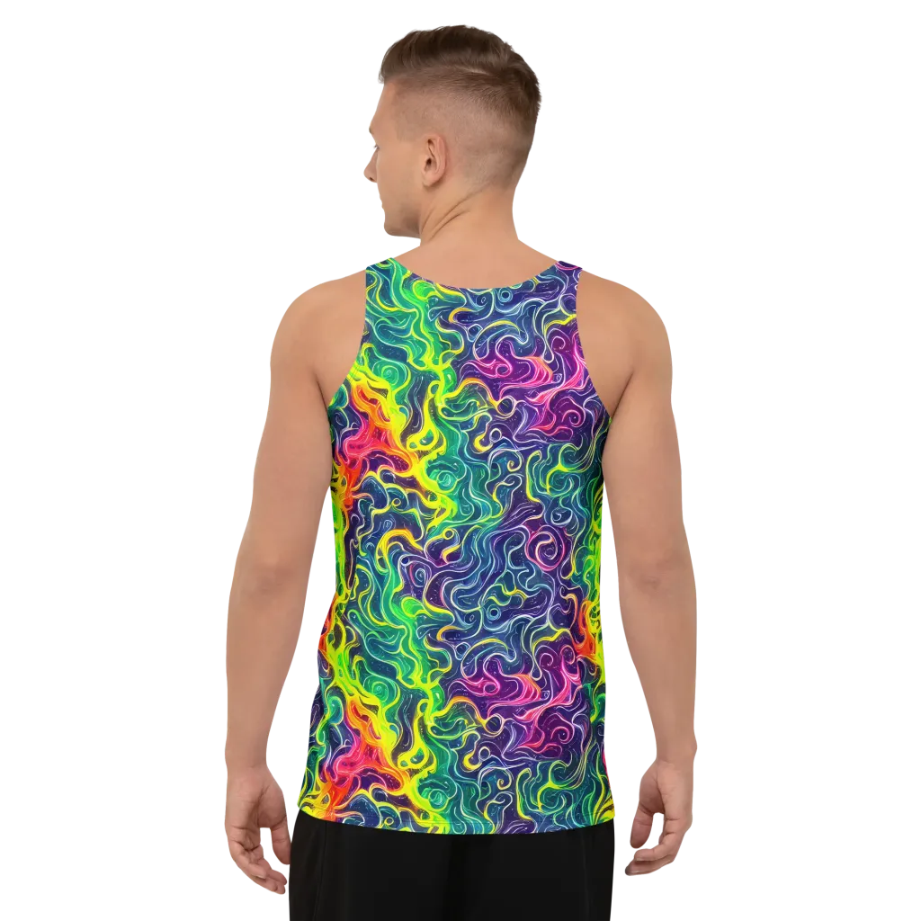 Psychedelic Undertow on Men's Tank Top — Back