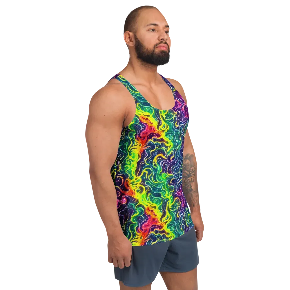 Psychedelic Undertow on Men's Tank Top — Right Front