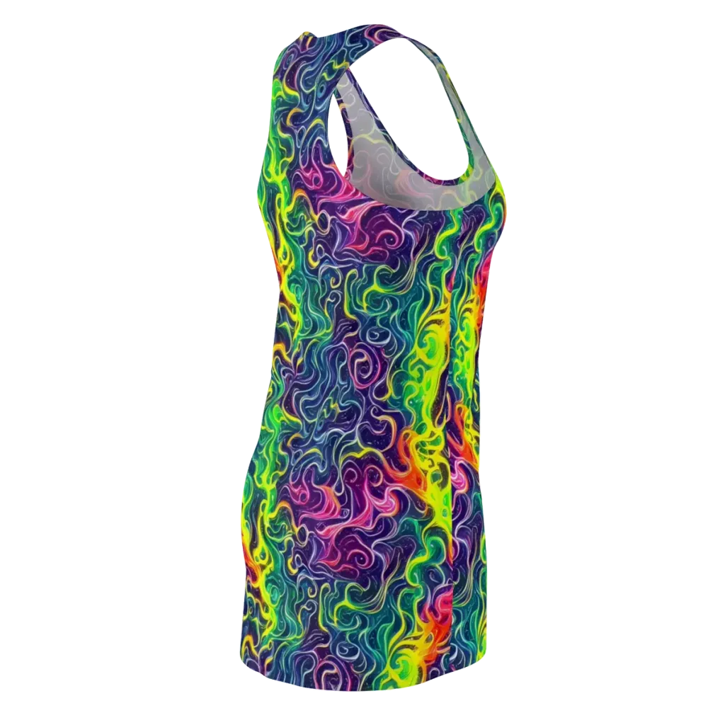 Psychedelic Undertow on Racerback Dress — Back Side