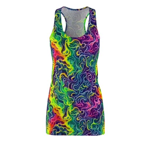 Psychedelic Undertow on a Racerback Dress