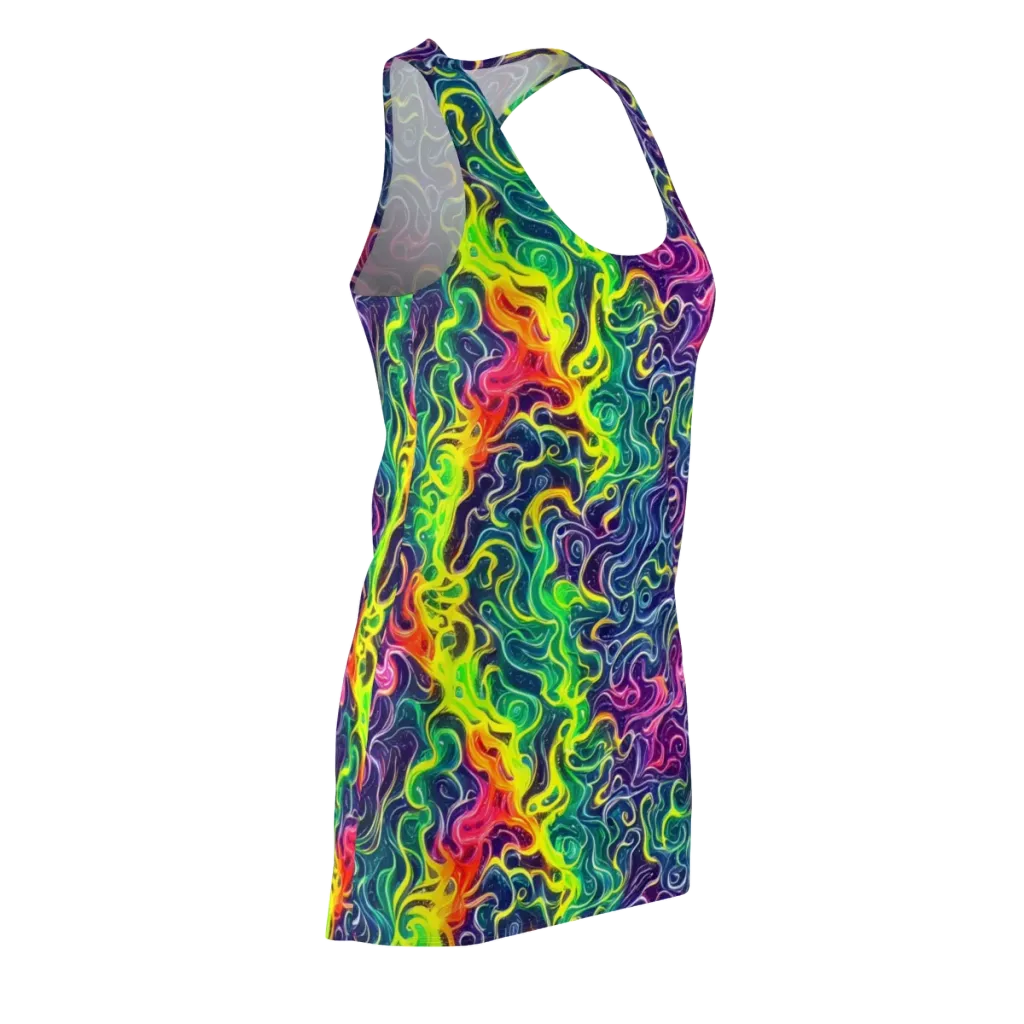 Psychedelic Undertow on Racerback Dress — Front Side