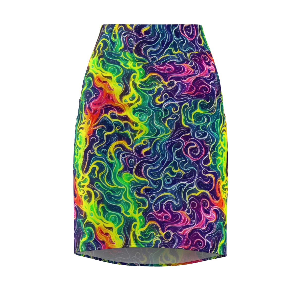 Psychedelic Undertow on Pencil Skirt — Front