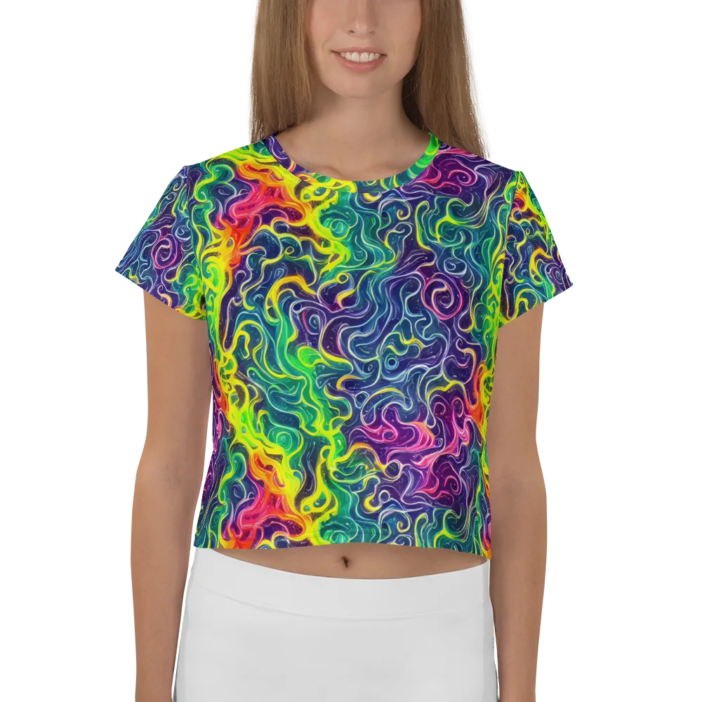 Psychedelic Undertow on Crop Tee — Front