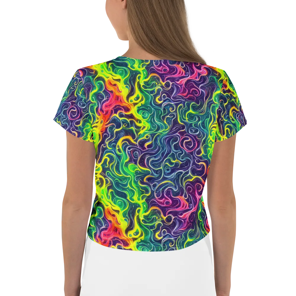 Psychedelic Undertow on Crop Tee — Back