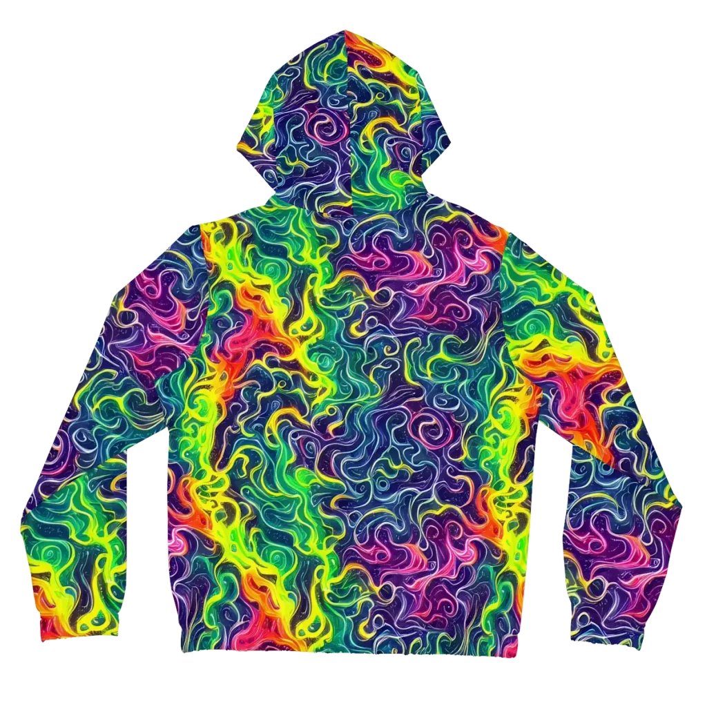 Psychedelic Undertow on Women's Full-Zip Hoodie — Back