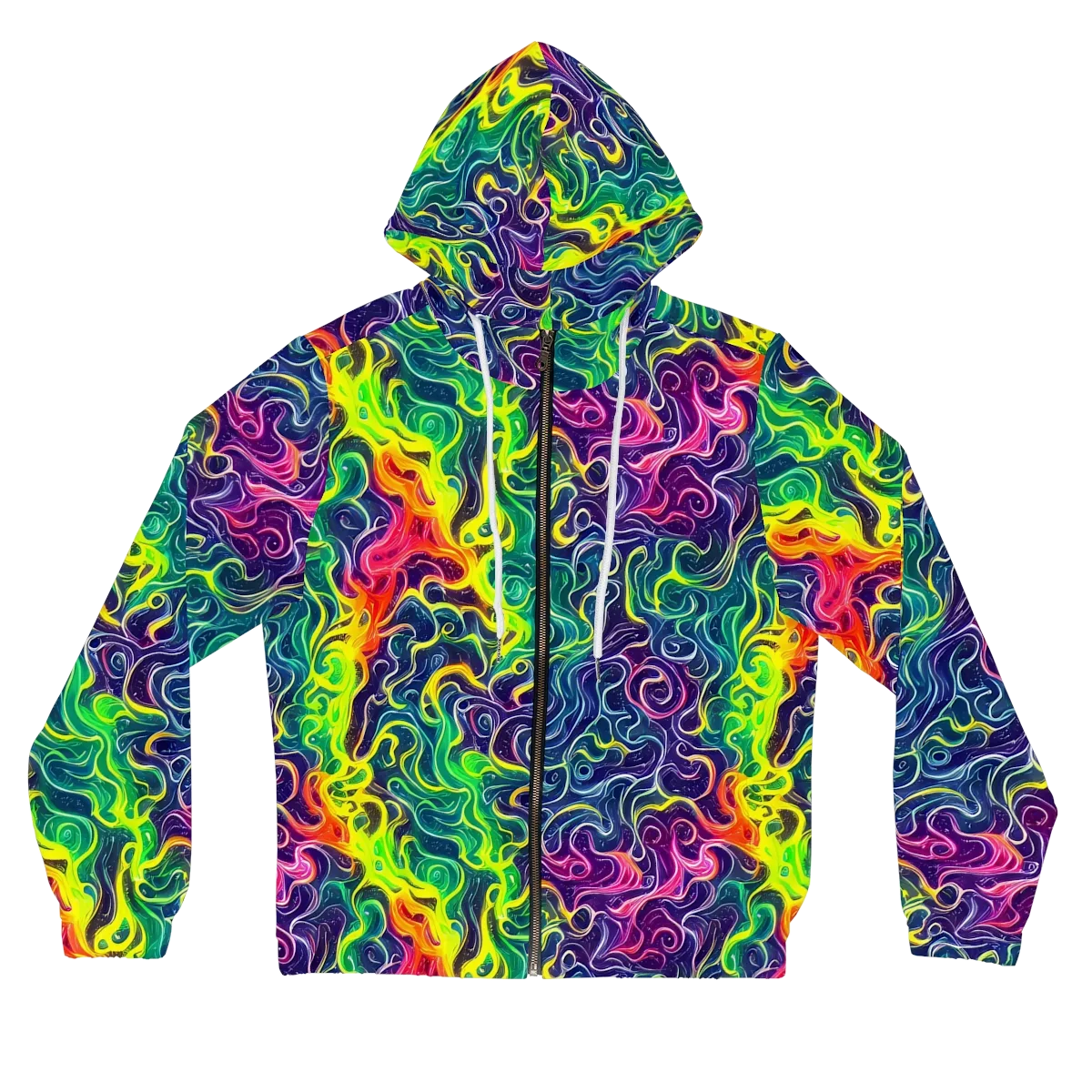 Psychedelic Undertow on Women's Full-Zip Hoodie — Front