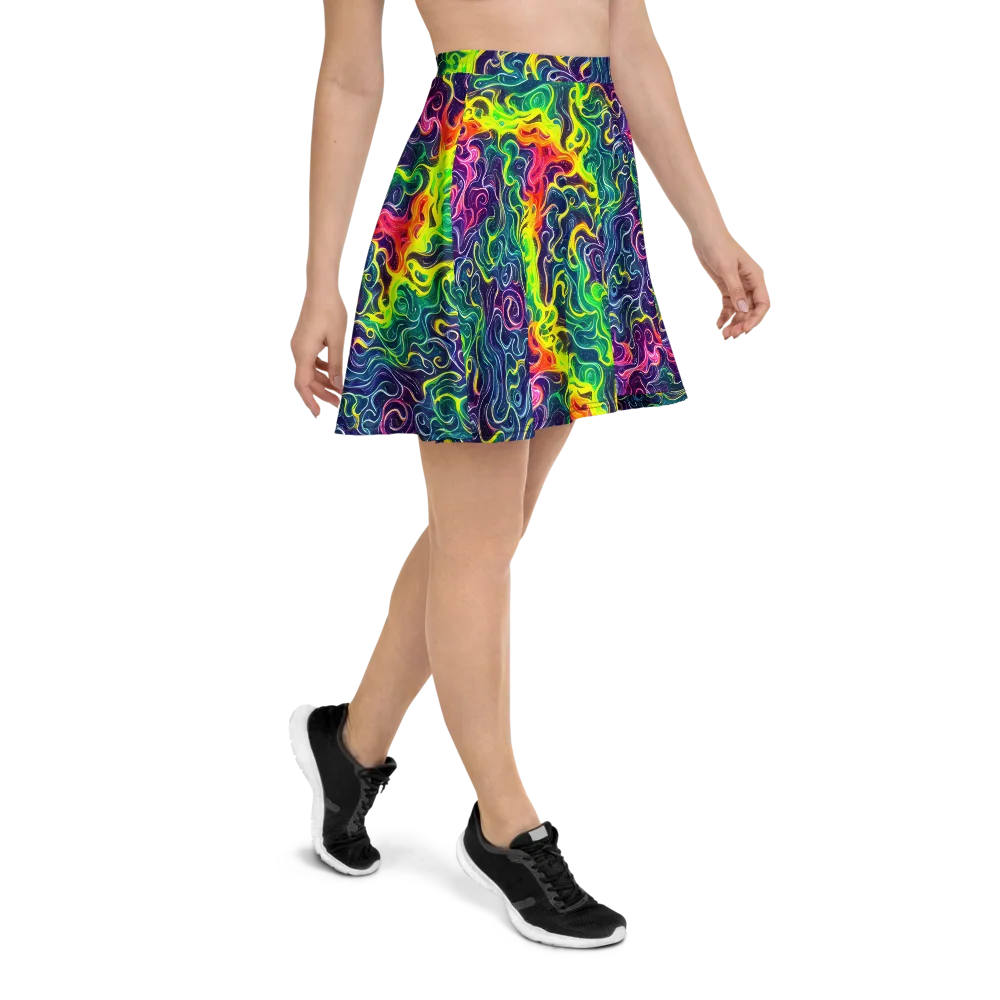 Psychedelic Undertow on Skater Skirt — Right