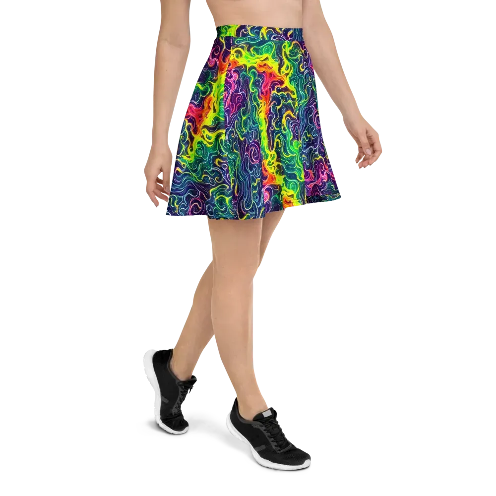 Psychedelic Undertow on Skater Skirt — Right