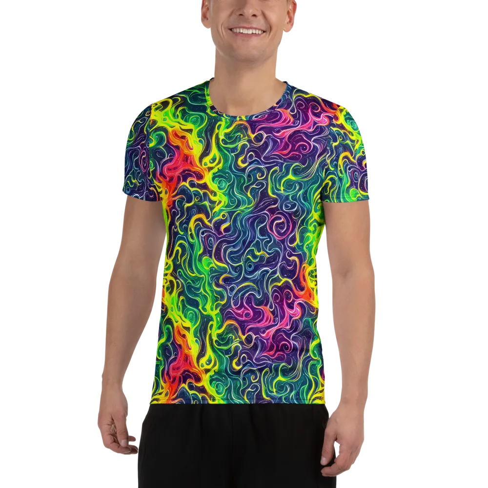 Psychedelic Undertow on Men's Athletic T-Shirt — Front