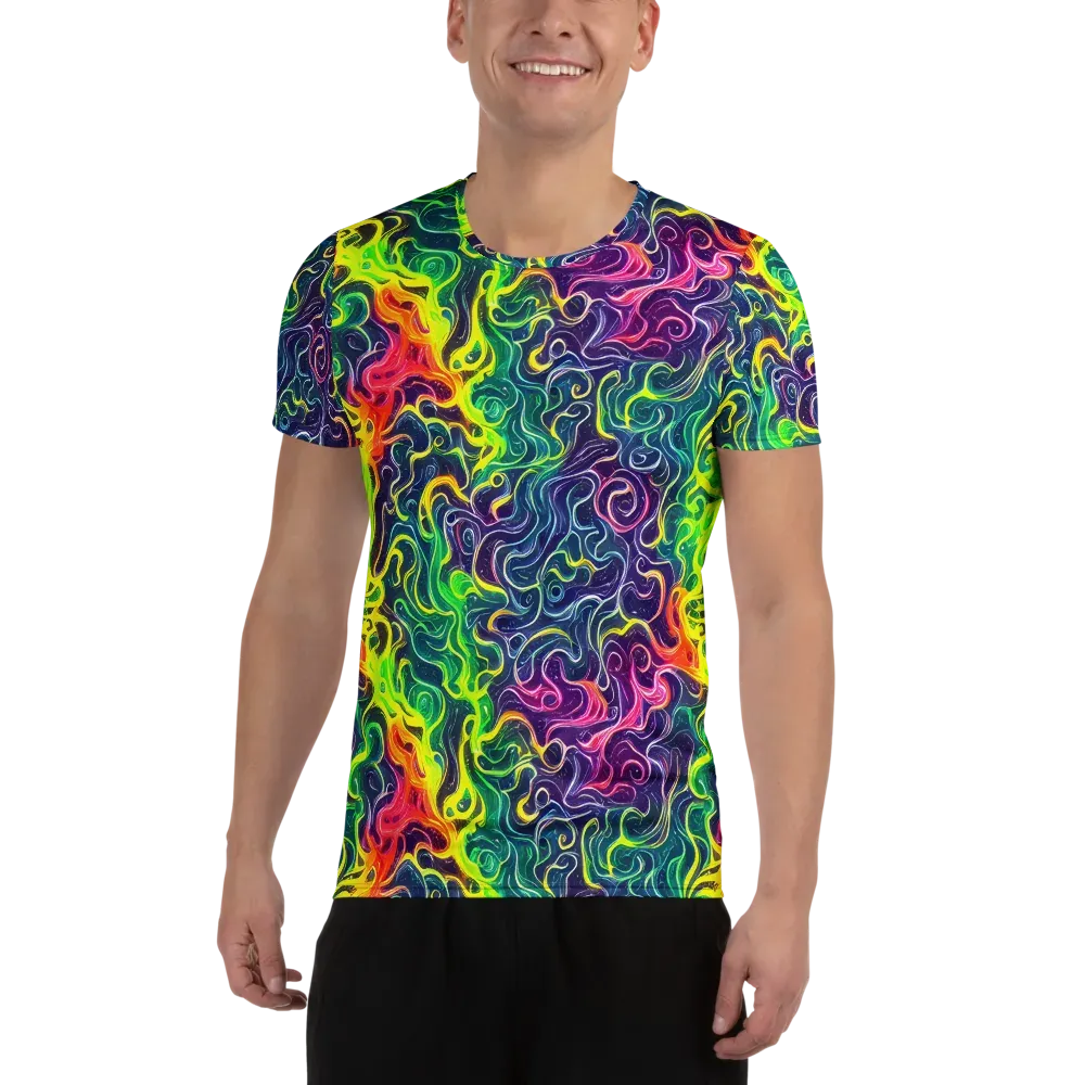 Psychedelic Undertow on Men's Athletic T-Shirt — Front