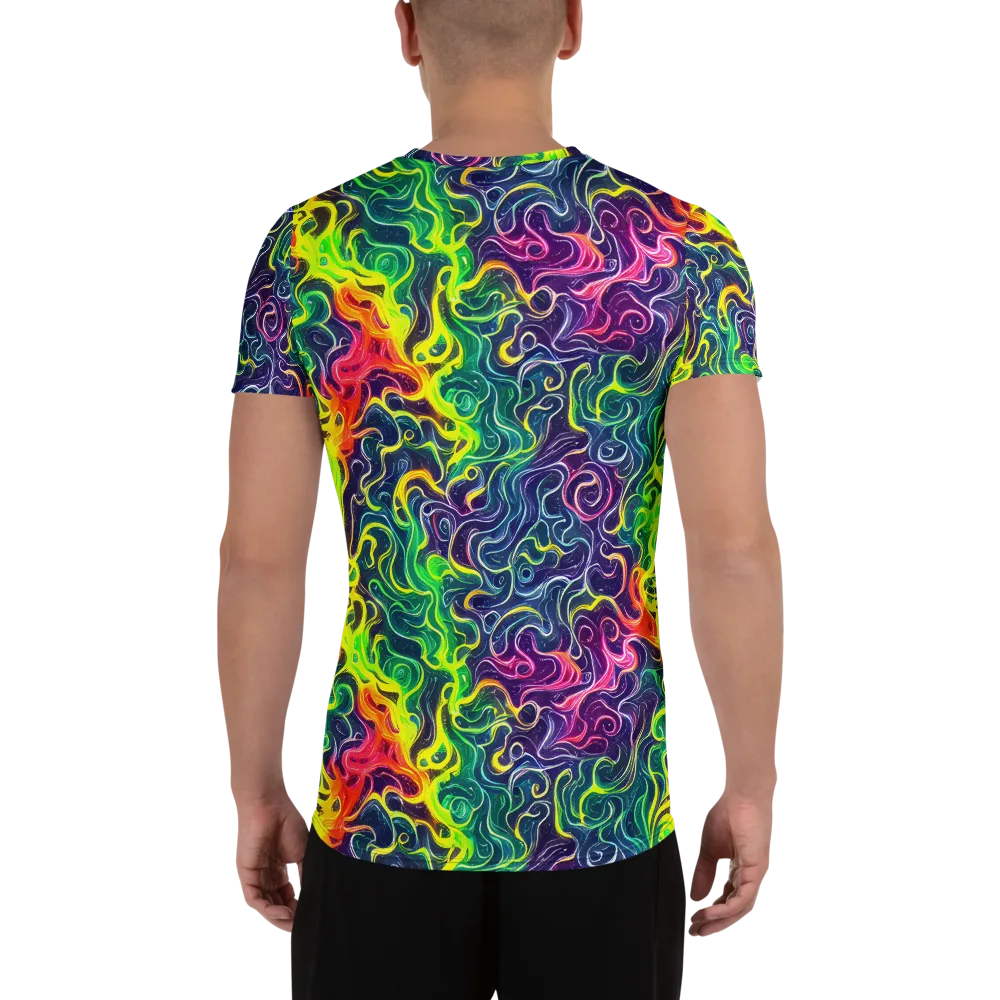 Psychedelic Undertow on Men's Athletic T-Shirt — Back