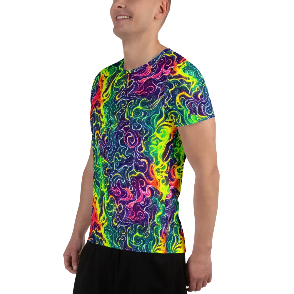 Psychedelic Undertow on Men's Athletic T-Shirt — Left