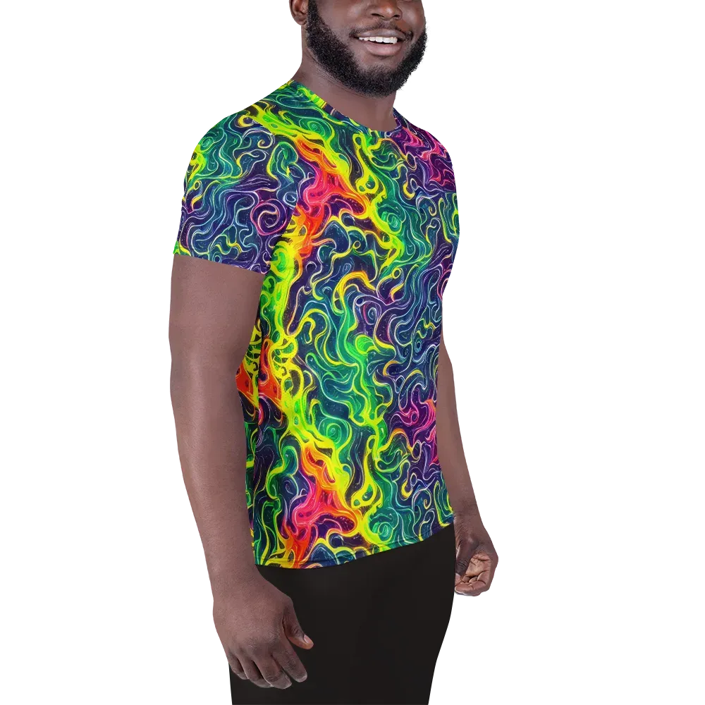 Psychedelic Undertow on Men's Athletic T-Shirt — Right