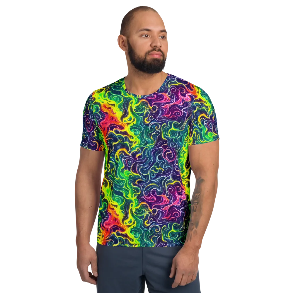 Psychedelic Undertow on Men's Athletic T-Shirt — Front